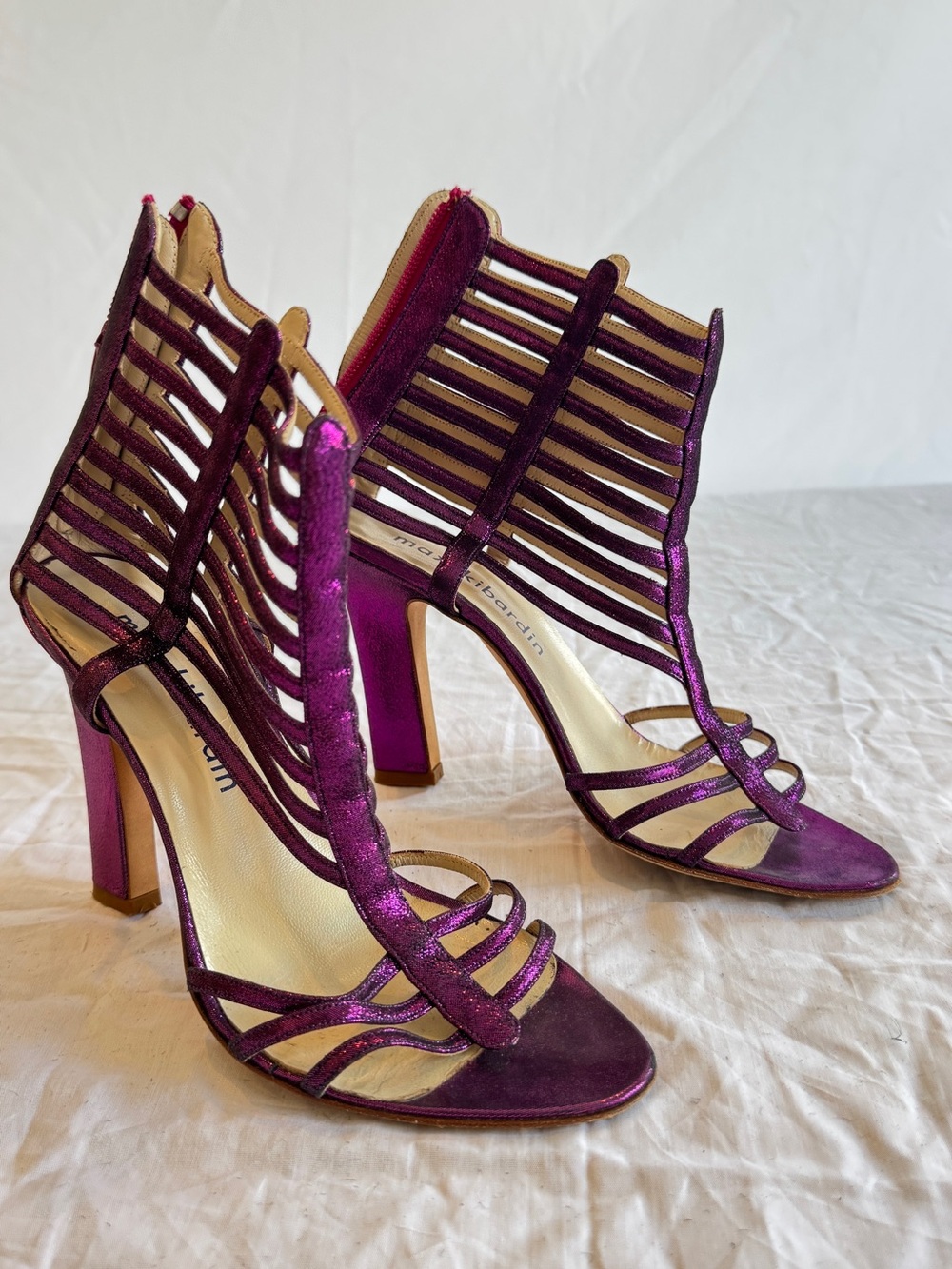 Max Kibardin Purple Glitter Women's Strappy High-Heels